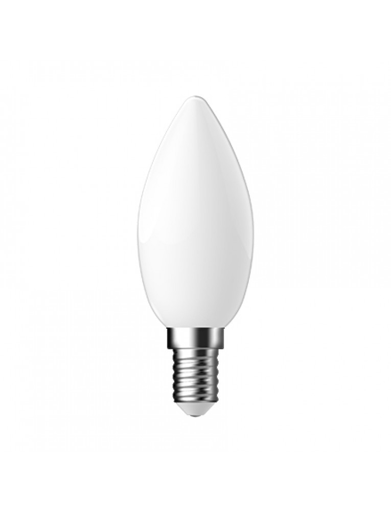 TUNGSRAM E14 LED izzó 7W (~45W helyett) visszafogott fényerő nappali fehér 4000K 806lmtej üveg 827 Candle dekor 93118081